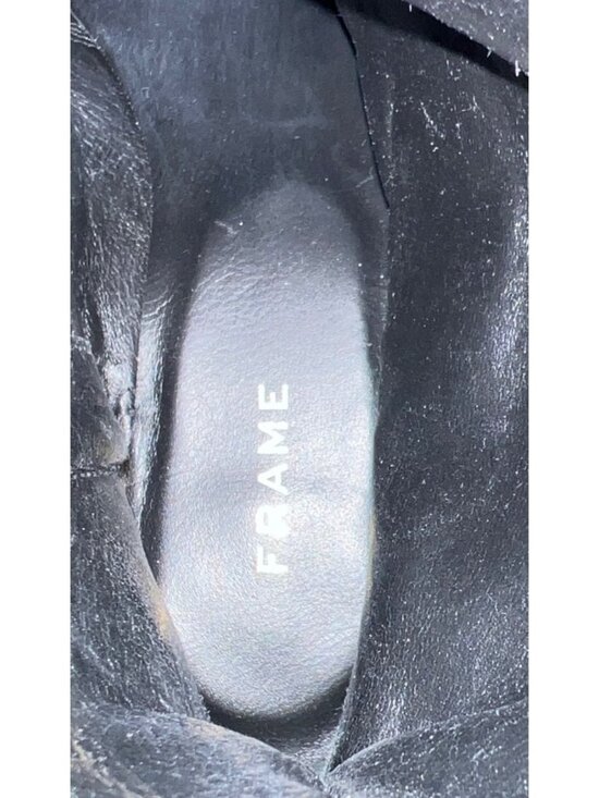 FRAME Le Maddox Leather Ankle Boots Women's Size EU 35 US 5 Black Square Toe - Picture 9 of 10